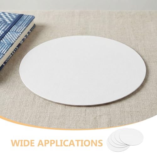 Lurrose 5pcs Small Round Cotton Canvas Panels for Painting 9.84 Inch White Art Canvases Vibrant Color Longevity and Excellent Pigment Adhesion for Handmade Crafts and DIY Painting Canvas - Image 3