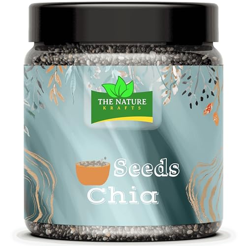 THE NATURE KRAFTS Chia Seeds 500gm, Organic, Non-GMO, High in Protein, Vegan, Seed Form (500 g)