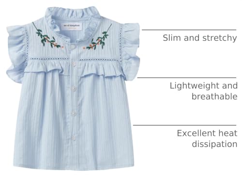 Image of Mud Kingdom Little Girls Peter Pan Collar Blouse Cotton Short Sleeve Button Up