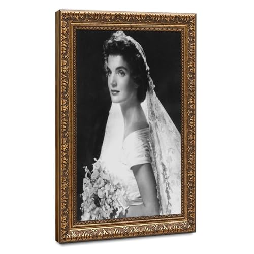 Impression sur toile haut de gamme Jackie Kennedy, cadre en bois suspendu chic pour salon