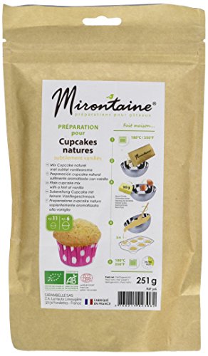 MIRONTAINE Préparation Bio Cupcake Nature Subtilement Vanillé 251 g - Lot de 3 Cover