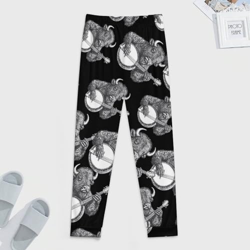 Banjo Bison Mens Pajama Pants Soft Lounge Pjs Bottoms Lightweight Sleepwear Pants2