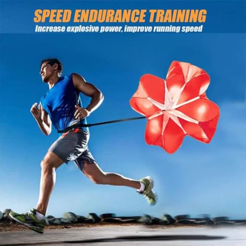 EastyGold Running Speed Chute Resistance Parachute 56 inch Powerchute Umbrella Training Sprint Power Soccer Trainer for Runner, Football, Soccer Drilling