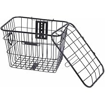 Large Capacity Bike Basket with Lid, Metal Bike Rear Storage Basket for Bags, Food, Vegetable, Suitable for Electric Bikes and