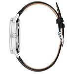 Bulova Vestido clássico masculino com 3 ponteiros 21 - Relógio automático com joias, reserva de 42 horas, recurso de hacker, ponteiro de sub-segundos, mostrador de abertura aberta, parte traseira da caixa de exposição, 42 mm, Couro preto/inoxidável, Cortador americano clássico 14 41a9cPfP9KL. SS150
