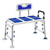 Heavy Duty Bath and Shower Bench with Adjustable Height and Reversible backrest - Handicap Shower Chair for Elderly and Disabled, Sliding Shower Chair, Bathtub Chair for Inside tub