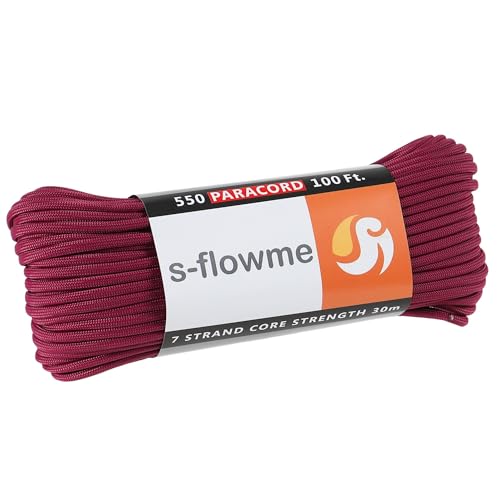 スフローム(s-flowme) パラコード 7芯 4mm x 30m 耐荷重 250kg クラフト テントロープ アクセサリー ブレスレッド アウトドア キャンプ テント タープ 用固定用紐 ガイロープ ロープ A20 バイオレットの商品画像（Amazon）