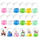 Mifoci 12 Pcs 4 Inch Empty Snow Globe Clear Fillable Water Globe with Screw Off Cap Empty Valentines Day Plastic Snow Case for DIY Crafts Home Decoration Display Plant