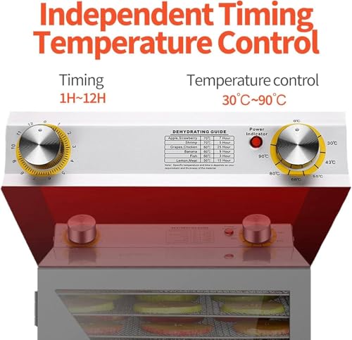Deshidratador de alimentos comercial, 400 W, secador de carne y frutas, liofilización de 6 capas para cecina, champiñones y hierbas, ideal para aperitivos saludables y conservación de alimentos.