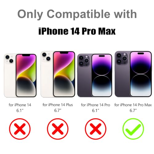 Image of Magnetic Case for iPhone 14 Pro Max [Compatible with Magsafe] [Bling Glitter Fluorescent Design] [1 Screen Protector] Slim Translucent Matte Case for iPhone 14 Pro Max 6.7 inch 2022, Black