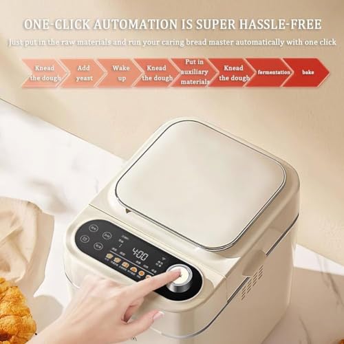 Automatischer Brotbackautomat,Brotbackautomat mit automatischem Nussspender,26 voreingestellte Funktionen,13-Stunden-Timer und 1-Stunden-Warmhaltefunktion,kleiner Brotbackautomat for Küche und Zuhause – Bild 3