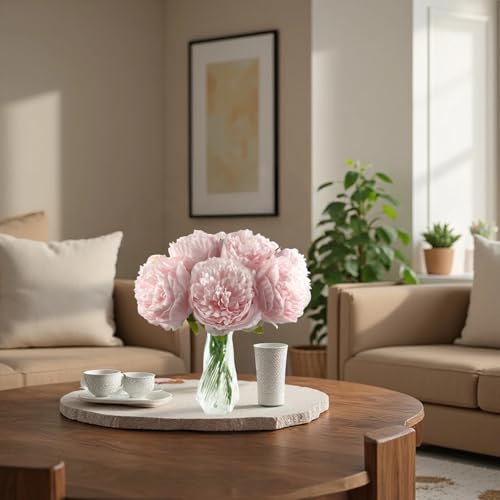 10pcs Artificial Peony Flowers Silk Peonies Real Touch Flower Bouquet for Vase Decor Wedding Table Centerpieces Valentines Gifts(Pink) image 5