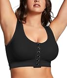 Junlan Reggiseno Sportivo Postoperatorio Senza Ferretto con Chiusura Frontale, Racerback, Comodo Bustier Dopo Intervento al Seno, Reggiseno da Compressione con Supporto Lombare