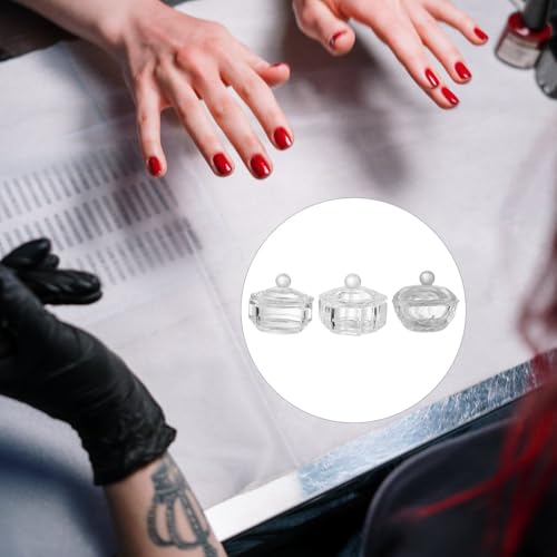 3 tazas de cristal para esmalte de uñas con tapa miniatura 7