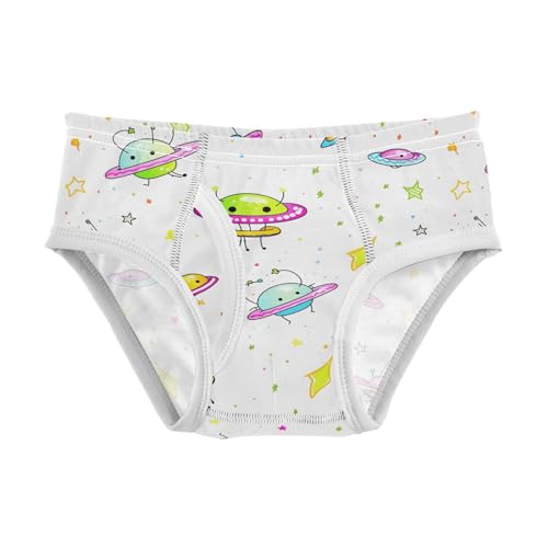 visesunny Boys Potty Training Underwear Sketch Star Alien Pattern Breathe Cotton Briefs Size 2T-8Y for Toddler