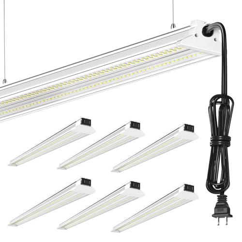 Super Bright 6-Pack 60W LED Shop Lights, 4ft, 9000LM, 5000K