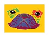 Wee Blue Coo Gemälde Illustration Abstrakte Französische Bulldogge Gesicht Maulkorb Wandkunst Kunstdruck