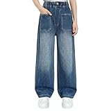 【Mode Polyvalente】Alliant mode, confort et décontraction avec un charme rétro nostalgique, ce jean baggy ado fille propose une coupe aisée des hanches jusqu'au bas large légèrement retroussé, parfait pour mettre en valeur sneakers ou boots. Son denim souple et extensible en fait un basique quotidien pour créer des tenues réussies.