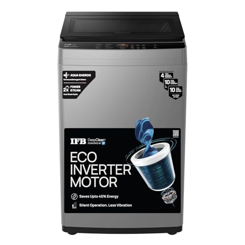 Image of IFB 6.5 Kg 5 Star AI Powered DeepClean Technology Fully Automatic Top Load Washing Machine with Eco-inverter(TL650MG1ID, Activmix, AquaEnergie, Inbuilt Wheels, 4 Year Machine Warranty, Med Grey)