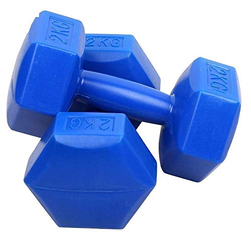 StarX Top Grade PVC Hexa Shape Dumbbell, 2 kg Each Filled with Sand and Cement Fixed Weight Dumbbell (Total 4 Kg) (B07NJNN2PK) Amazon Price History, Amazon Price Tracker