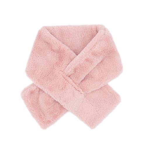 Surell Children's Faux Fur Fur Pull-Through Scarf - Kid's Fuzzy Neckwear - Girls Boys Fashionable Faux Fur Loop - Luxurious Warm Winter Collar - Soft Cold Weather Infinity Winter Neck Wrap (Pink) #TOP8
