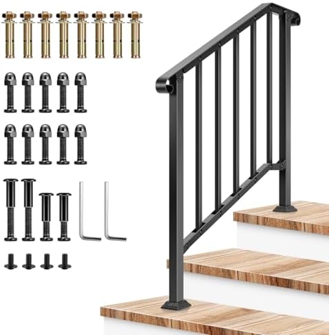VIVOSUN Outdoor Handrail, 3 Step Stair Handrail, 40" x 36" Fits 1...