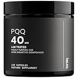 Toniiq 99%+ 40mg Supplement - Ultra High Purity PQQ 40mg Concentrated Formula - PQQ 40 mg 120 Capsules - Pyrroloquinoline Quinone Supplement - 1 Capsule Serving - Vegetarian Capsules