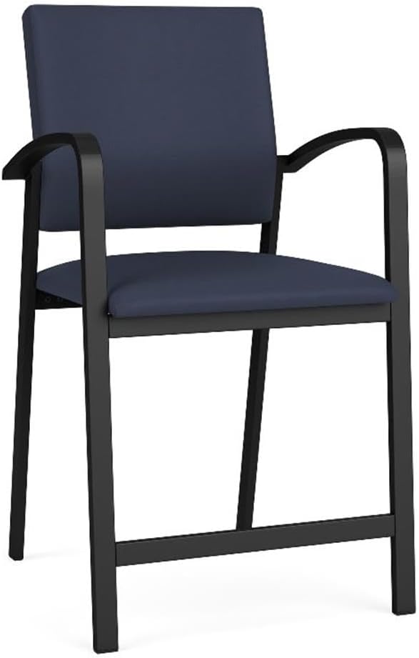 Newport Reception Waiting Room Healthcare 24.5" Hip Chair/Black Steel/Black