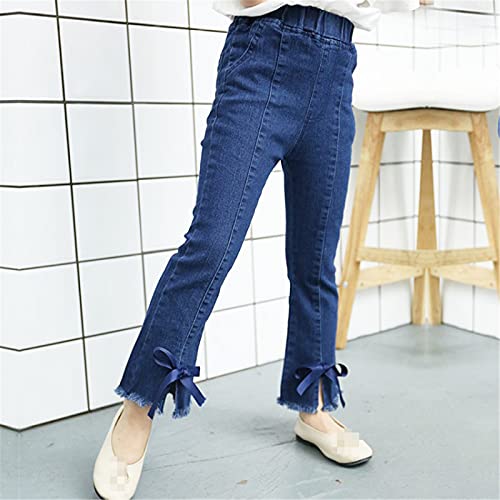 Yiqinyuan Flare Jeans Pants for Girls Spring Denim Elastic Waist Children's Jeans Casual Bowknot Jeans Pants2