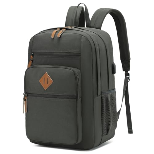 YGR Classic Carry-on Travel Backpack for Men and Women, Anti Theft Laptop Backpack with USB Charging Port for Work, Large Computer Backpack for College, Water Resistant, Outdoor Sports, Work, Grey