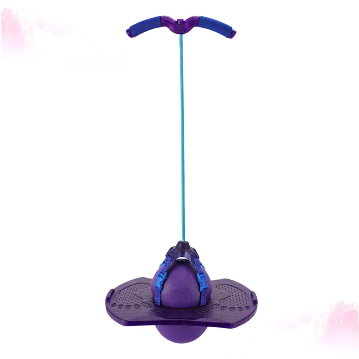 Ballon Sauteur avec Poignée Violet pour Garçon et Filles – de Sport Amusant Extérieur – Balle Rebondissante avec Corde Élastique et Pompe – Accessoire de Fitness Couleur Aléatoire