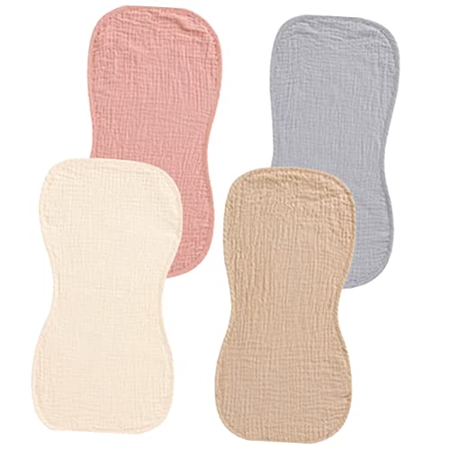 ERINGOGO 4Pcs Burp Cloths Soft Cotton Spit Towels for Newborns Absorbent and Gentle Delicate Skin Includes for Spit Up and Drool