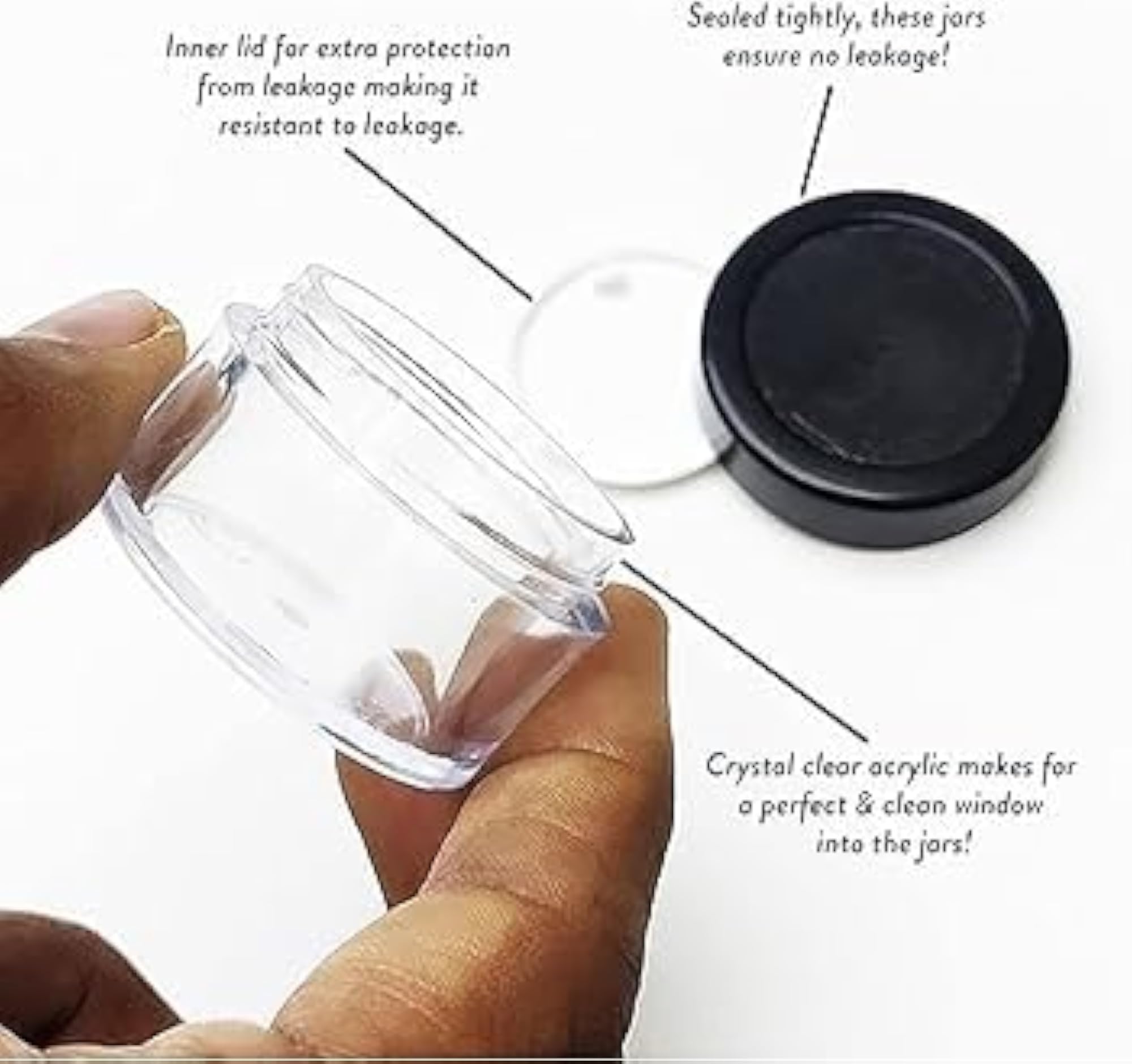 Empty Acrylic San Jar Cosmetic Container, Travel Friendly