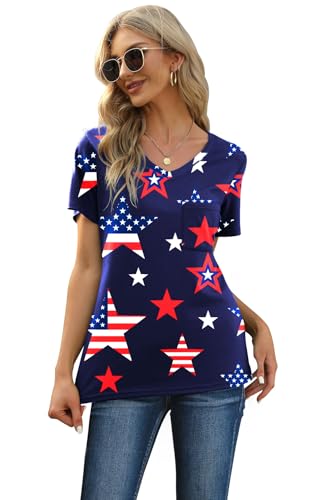 Image of RUBZOOF Women's Short Sleeve Pajama Sets with Pockets Casual V Neck 2 Piece Lounge Sets S-3XL