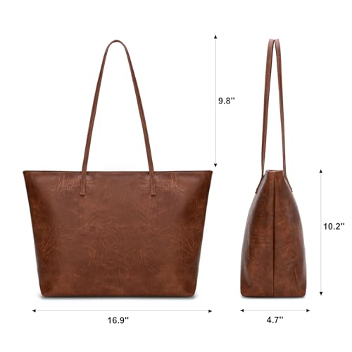 Image of Montana West Medium Tote Bags for Women Shoulder Handbag with Zipper Lightweight Everyday Purse for Work, Travel, or Shopping