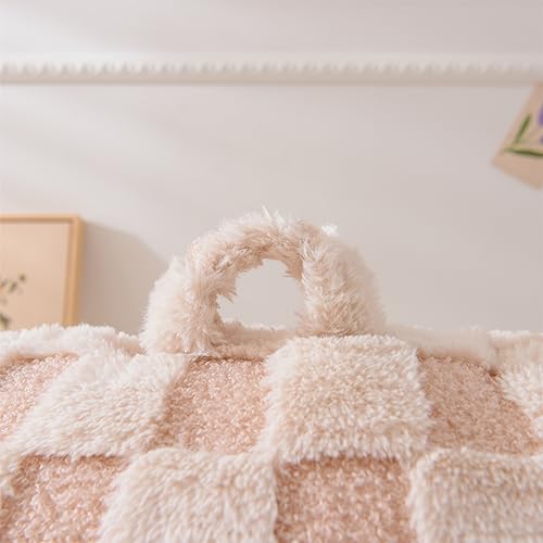 Image of Aimuan Reading Pillow Checkered Bed Rest Wedge Backrest Checkerboard Pillow with Arms Back Support for Sitting Up in Bed Cushion Incline Rest Sleeping Snoring Pillow (Beige,Large)