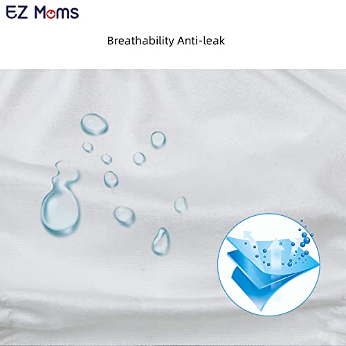 EZ Moms 4 Packs Soft Diaper Covers for Toddler Girls Reusable Portable Rubber Pants for Toddlers Plastic Underwear Covers for Potty Training with Baby Washable Wipes Boys and Girls 4T Plastic Pants3