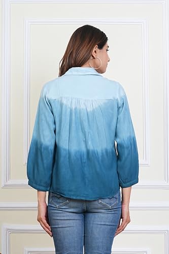 Image of Maaesa Women & Girls Mother Daughter Matching Shirt Combo || Rayon Tie-Dyed Shirt || Full Sleeve || Casual Wear || Family Twinning Outfit