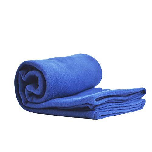 Wolf Essentials Cozy-Soft Microfleece Travel Blanket, 50x60 Inch, Lightweight, Compact, Perfect for Airplane and Car, Royal Blue - Image 3