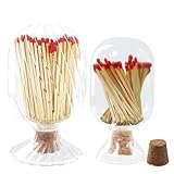 2 Pcs Glass Match Holder, Helix Shaped Match Holder, Scented Candles for Dining Table, Fireplace, Bathroom Decoration (Matches Not Included)