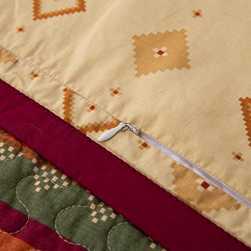 Paseo Road By Hiend Accents | Solace 3 Piece Quilt Set With Pillow Shams, Super King Size, Cotton Reversible Luxury Bedding, Aztec Southwestern Rustic Style Bed Set, 1 Quilt And 2 Pillowcases #TOP6