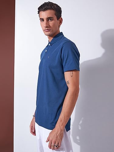 Image of Men's Solid Polo Collar Casual T-Shirt with Pocket | Cotton Polo Collar Half Sleeves Solid T-Shirt | Slim Fit Polos