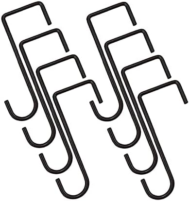 8 Pack 2 x 6 Inch Vinyl Fence Hooks Patio Fence Hooks White Powder Coated Steel Hangers for Hanging Planters, Black image 3