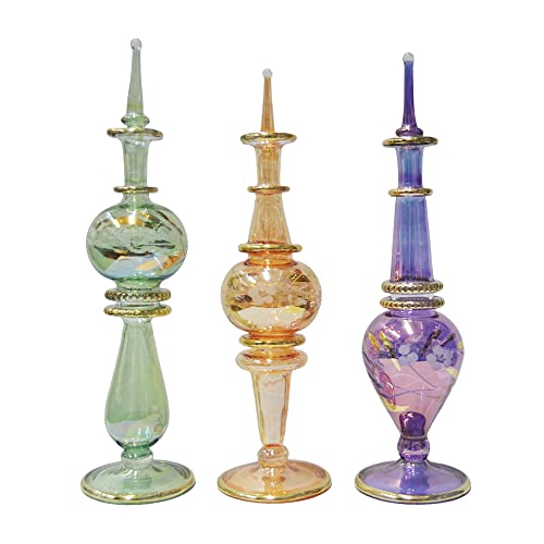 Lote de 3 Botes de Cristal egipcios Hechos a Mano en Egipto para...