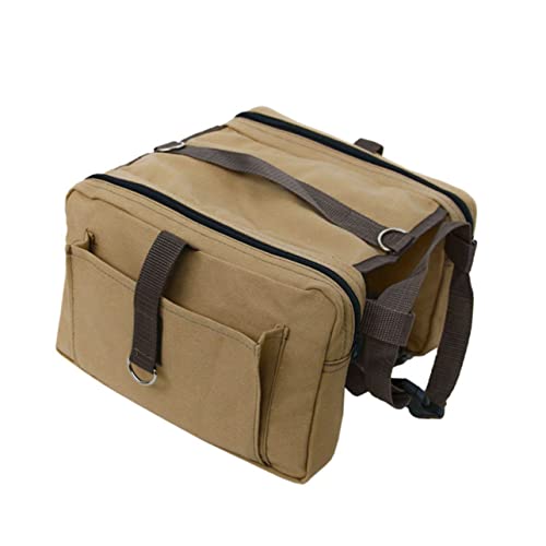 Levemolo Pet Dog Camping Backpack Portable Adjustable for Outdoor Travel Hiking and Camping Khaki with Pockets for Snacks and Essentials