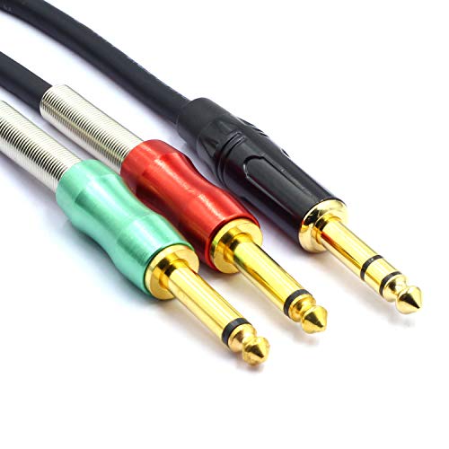 Siyear 10 Ft Gold Plated 6.35Mm 1/4 Inch Male Trs Stereo To Dual 6.35Mm 1/4" Male Mono Y Splitter Audio Cable,Insert Cable Trs 1/4" To 2 X 6.35 Ts 1/4" Patch Adapter(3M) #TOP1