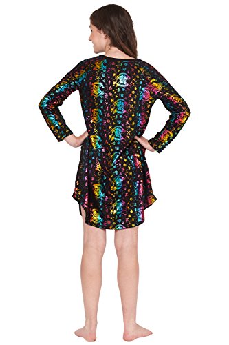 Harry Potter Girls Hogwarts Crest Rainbow Hologram Raglan Nightgown Pajama4
