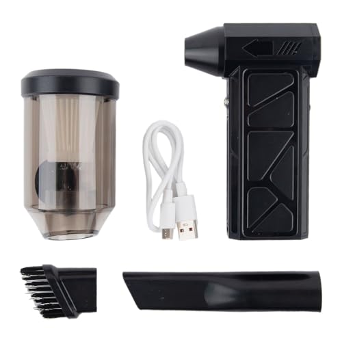 Homeponnew Ventilador de turbina portátil de mano con motor sin escobillas, 130000 RPM, 57 para velocidad de viento M/s, batería de 4000 mAh, kit de recogida de polvo, carga USB-C, para limpieza del