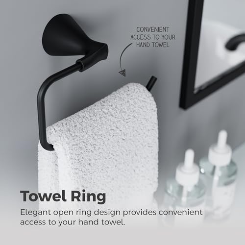Pfister Willa Towel Ring, Hand Towel Holder for Bathroom, Wall-Mounted, Screw-in, Spot Defense Brushed Nickel Finish, BRBWLL0GS by Pfister - Used condition - Image 5