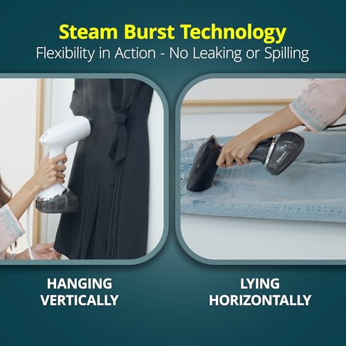 Image of Balzano Garment Steamer 1700W for Clothes | Portable Handheld Steamer Iron | 360ml Tank, 30s Heat-Up, 28g Continuous Steam (White)